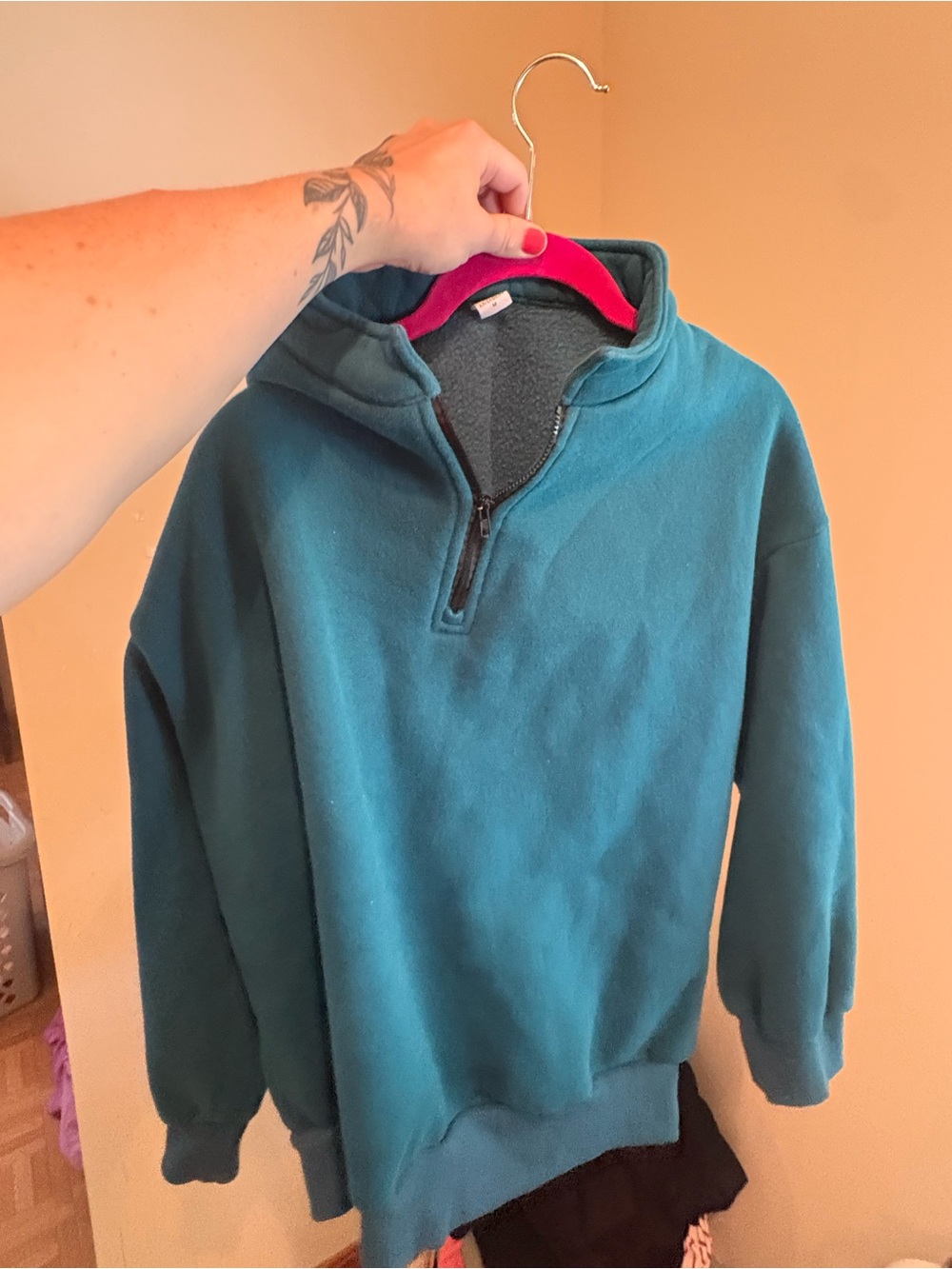 Women’s Teal Quarter-Zip Fleece Pullover
